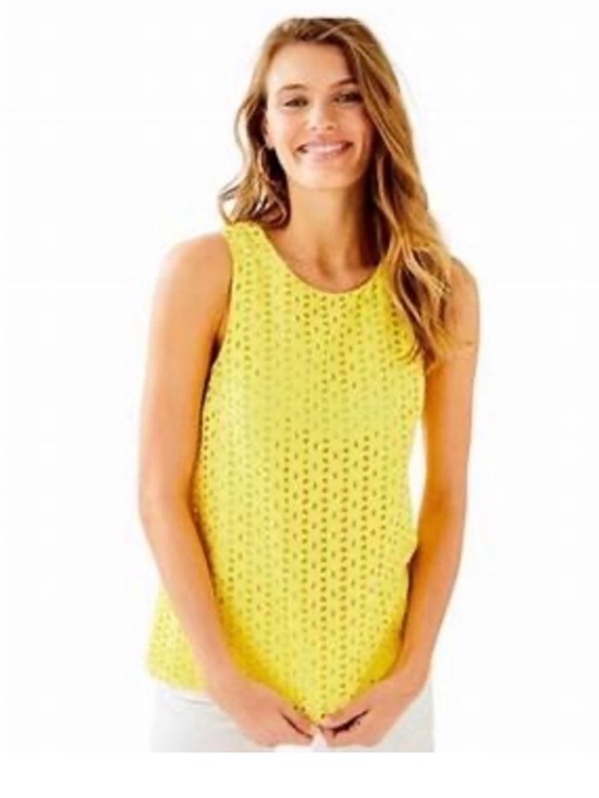 Lilly Pulitzer Tops - Lilly Pulitzer Iona Eyelet Tank Top size XS